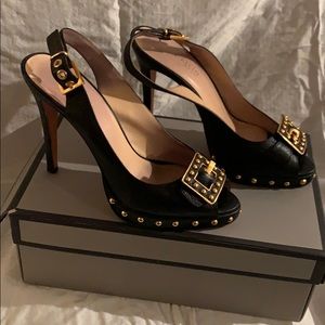 Anne Klein Black Sling back Pumps